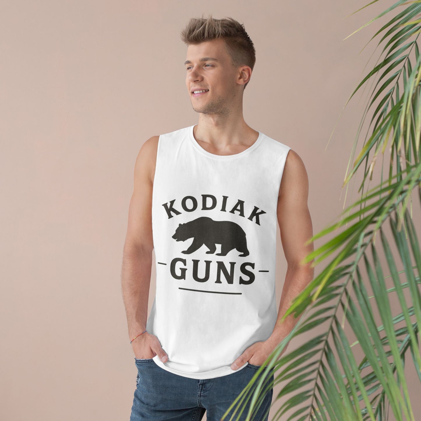 Kodiak Guns Unisex Tank, Bear Graphic Muscle Shirt, Outdoor Sports Apparel, Summer Casual Wear, Gift for Him