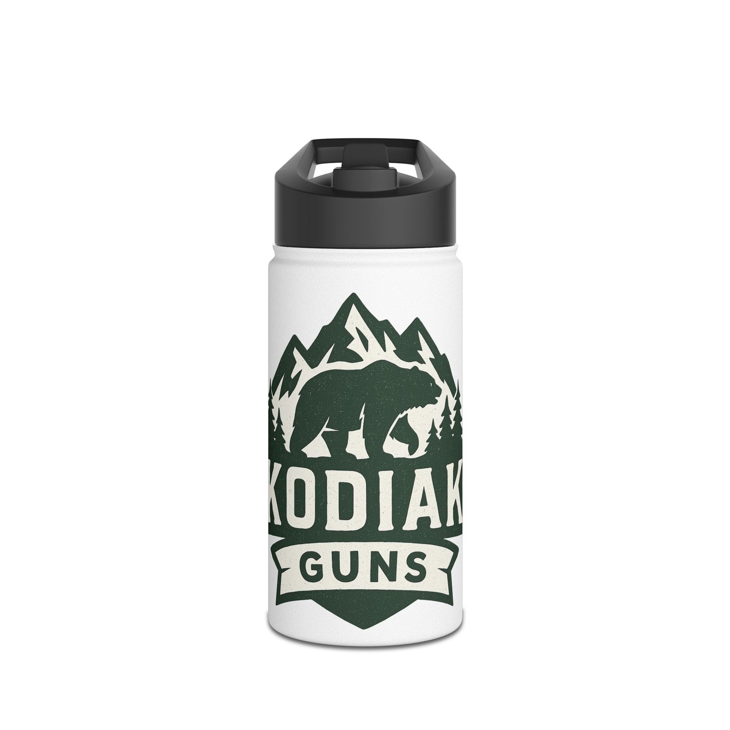 Outdoor Adventure Stainless Steel Water Bottle, Eco-Friendly Hydration, Travel, Hiking, Camping, Kodiak Guns Design