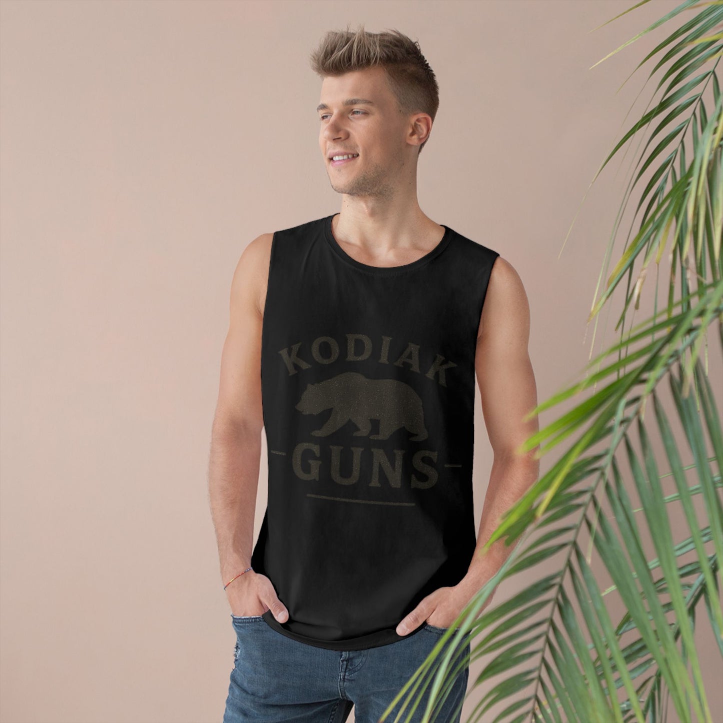 Kodiak Guns Unisex Tank, Bear Graphic Muscle Shirt, Outdoor Sports Apparel, Summer Casual Wear, Gift for Him