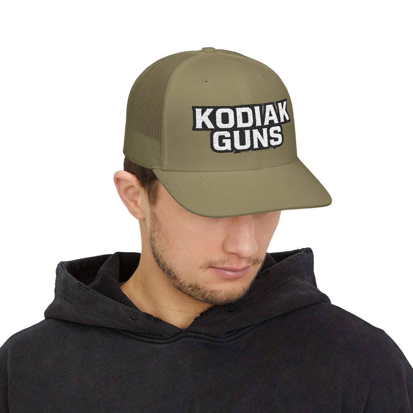 Stylish Kodiak Guns Snapback Trucker Cap, Adjustable Hat for Outdoor Enthusiasts, Perfect Gift for Father's Day, Hiking, Fishing, Summer