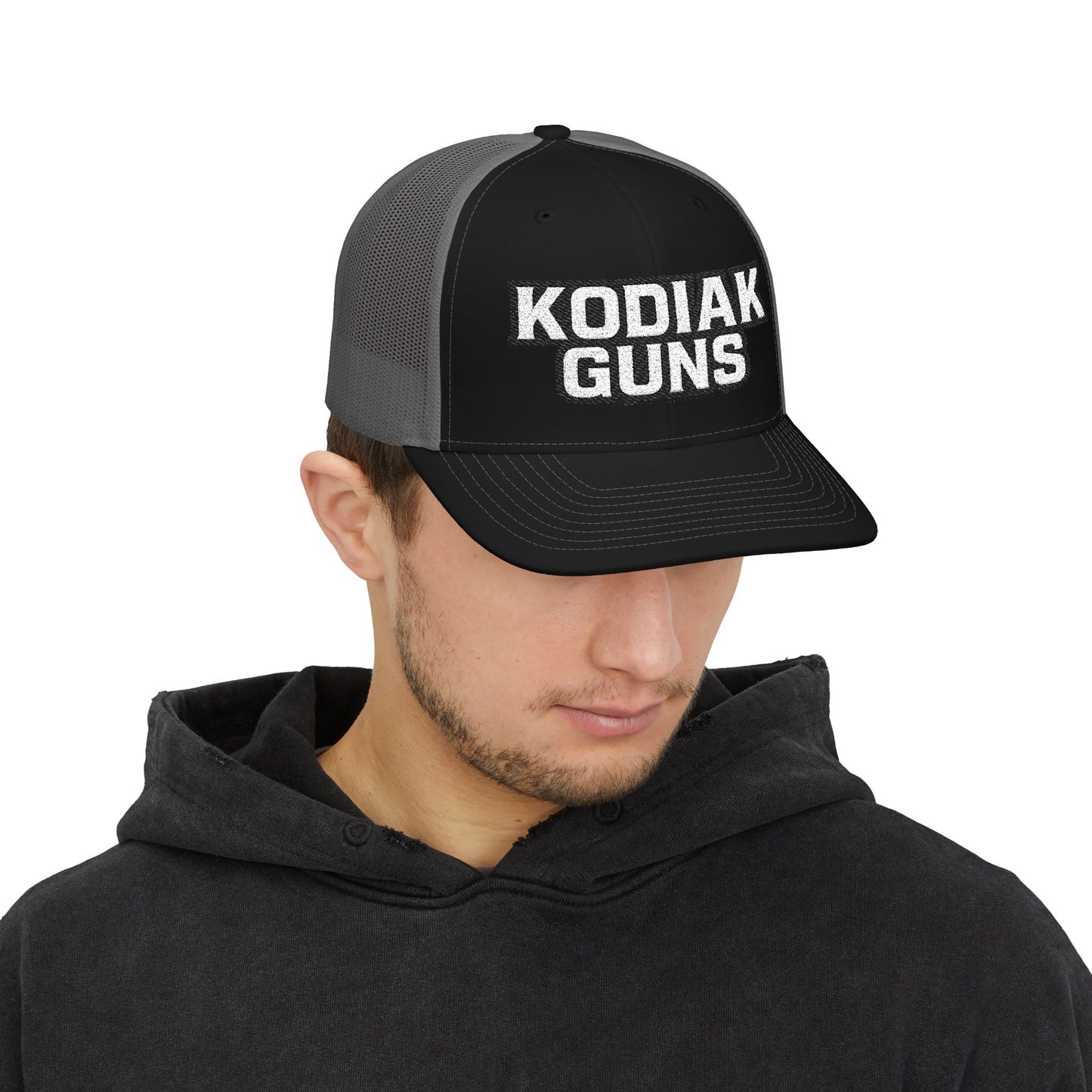 Stylish Kodiak Guns Snapback Trucker Cap, Adjustable Hat for Outdoor Enthusiasts, Perfect Gift for Father's Day, Hiking, Fishing, Summer