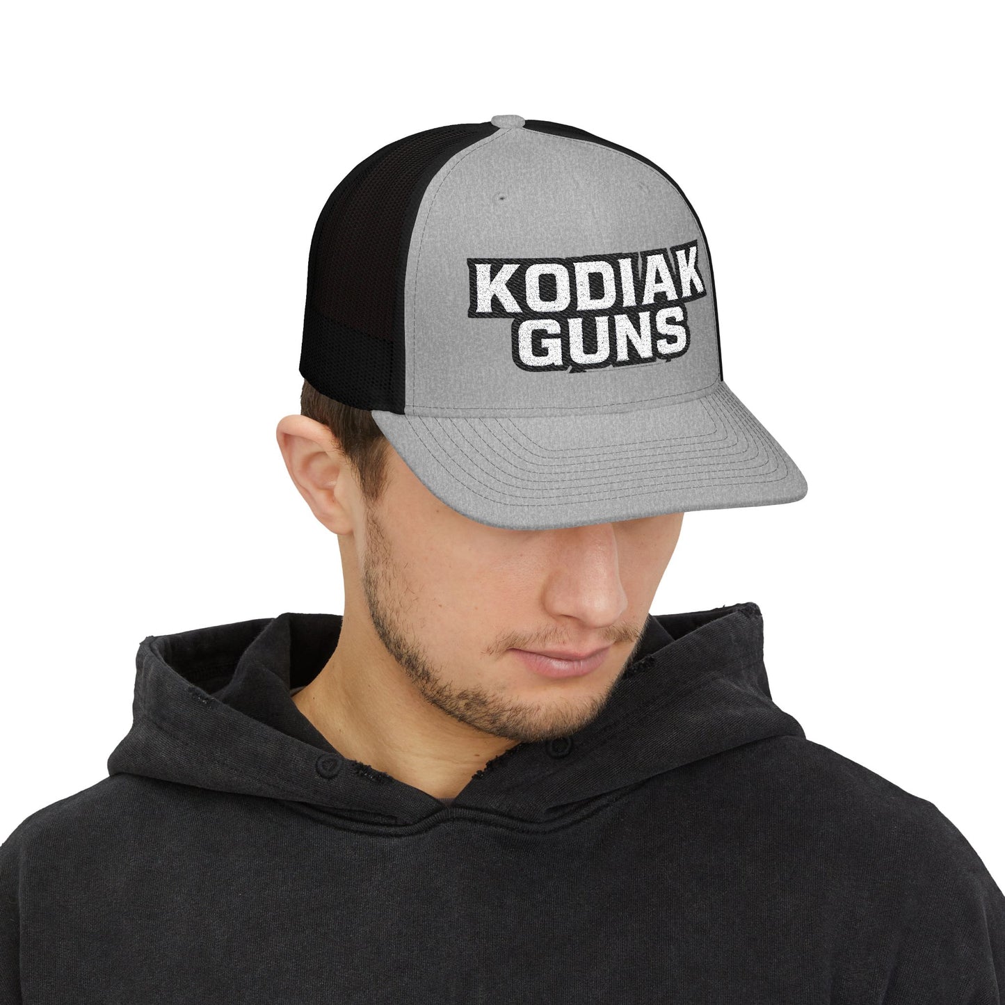 Stylish Kodiak Guns Snapback Trucker Cap, Adjustable Hat for Outdoor Enthusiasts, Perfect Gift for Father's Day, Hiking, Fishing, Summer