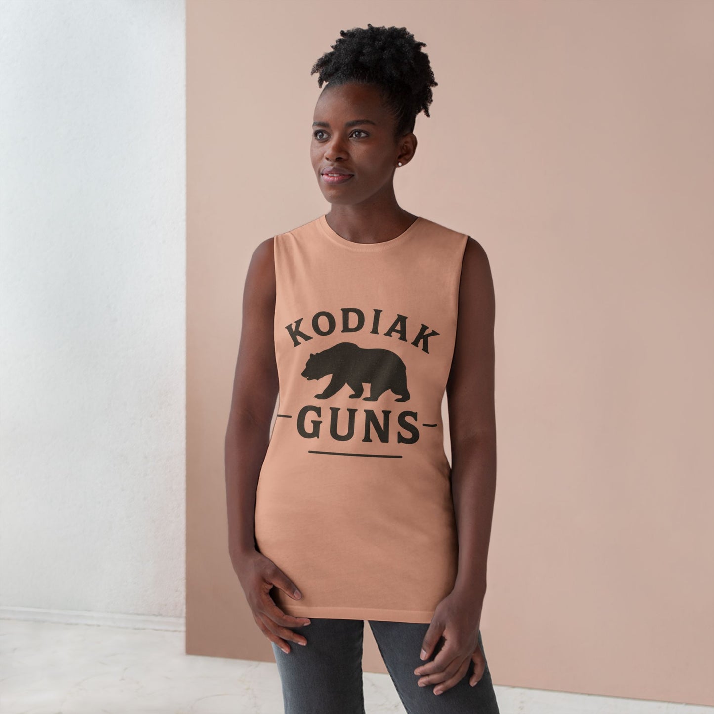 Kodiak Guns Unisex Tank, Bear Graphic Muscle Shirt, Outdoor Sports Apparel, Summer Casual Wear, Gift for Him