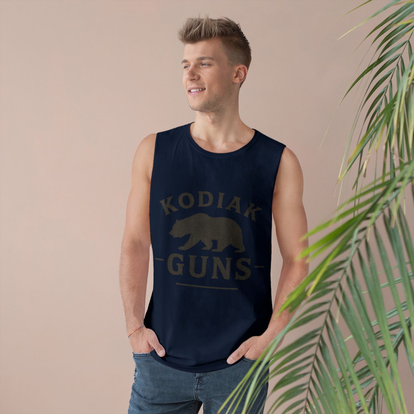 Kodiak Guns Unisex Tank, Bear Graphic Muscle Shirt, Outdoor Sports Apparel, Summer Casual Wear, Gift for Him