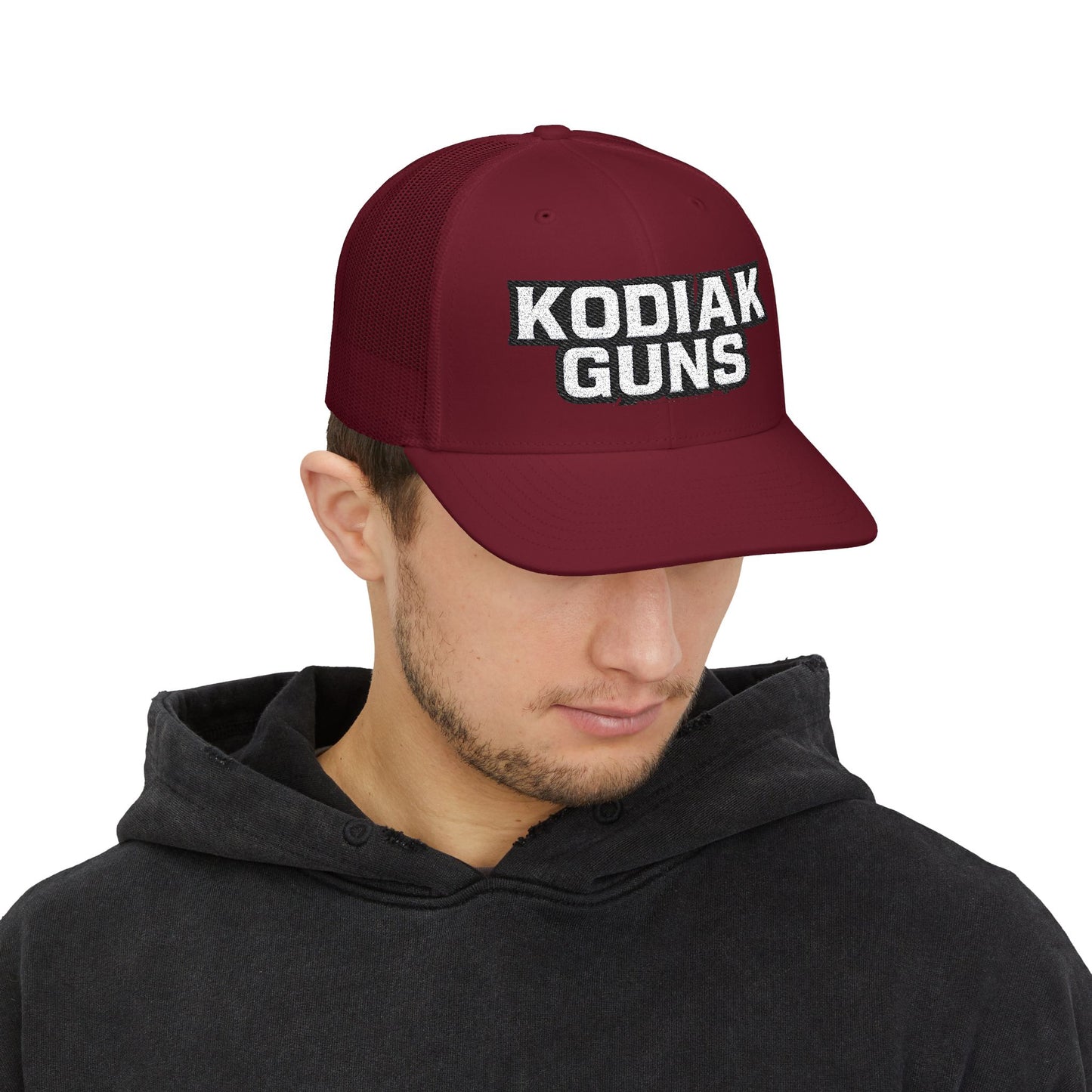 Stylish Kodiak Guns Snapback Trucker Cap, Adjustable Hat for Outdoor Enthusiasts, Perfect Gift for Father's Day, Hiking, Fishing, Summer