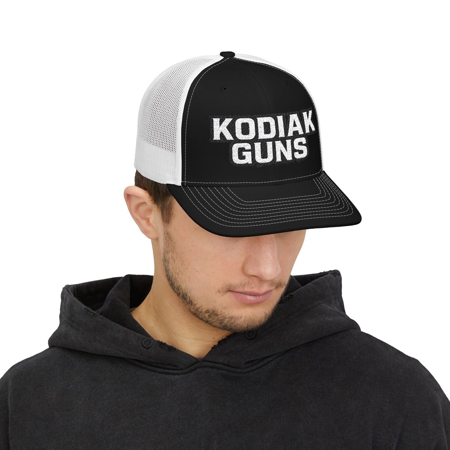 Stylish Kodiak Guns Snapback Trucker Cap, Adjustable Hat for Outdoor Enthusiasts, Perfect Gift for Father's Day, Hiking, Fishing, Summer