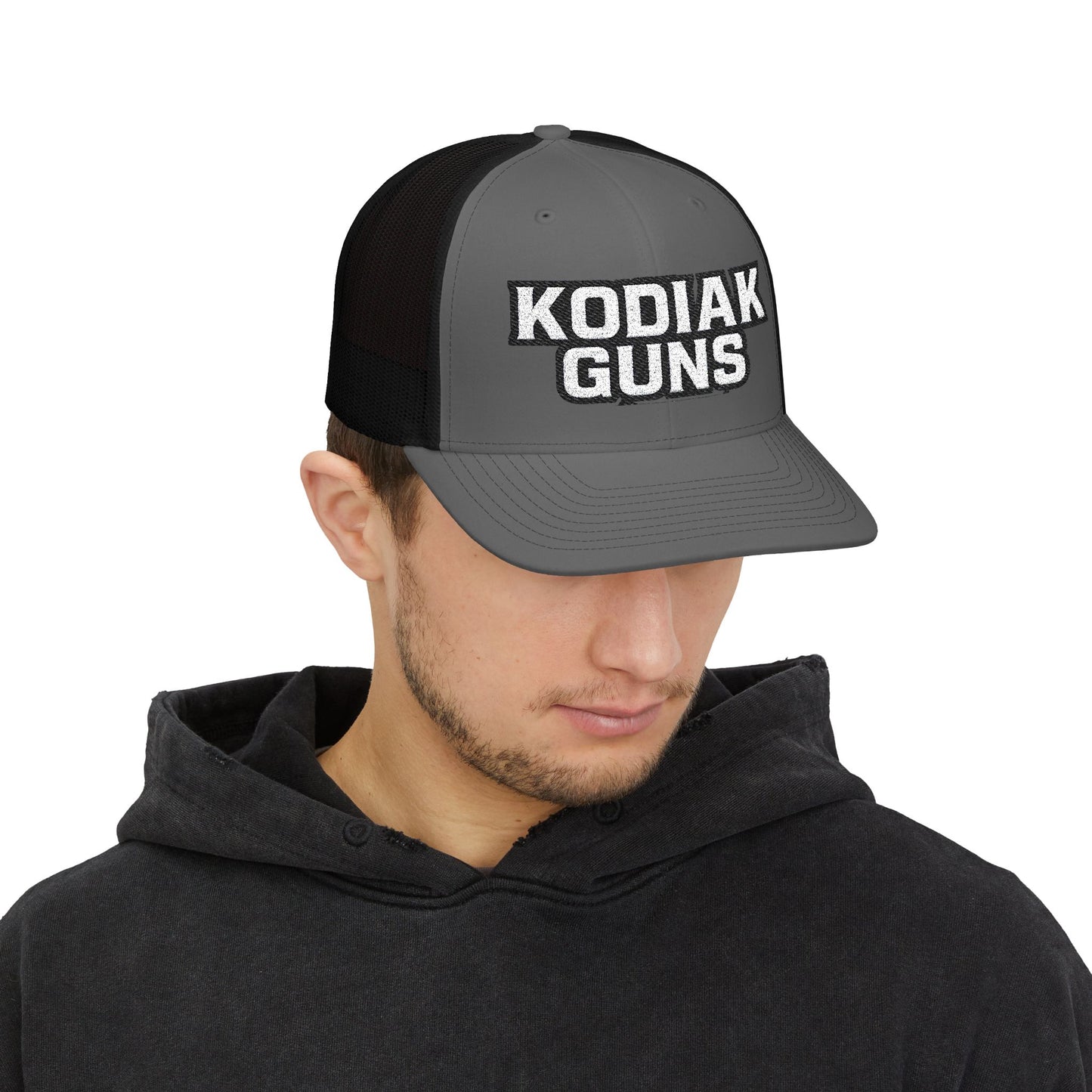 Stylish Kodiak Guns Snapback Trucker Cap, Adjustable Hat for Outdoor Enthusiasts, Perfect Gift for Father's Day, Hiking, Fishing, Summer