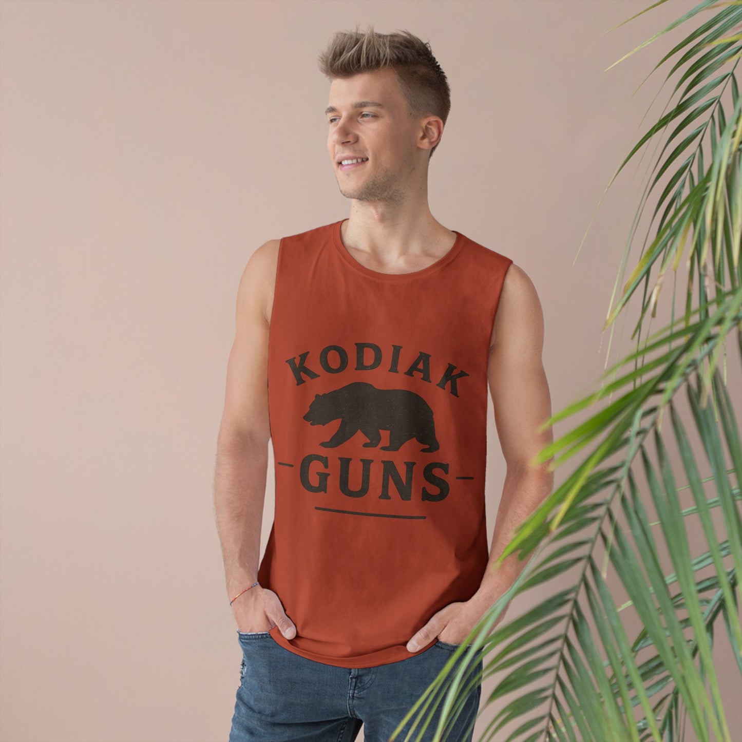 Kodiak Guns Unisex Tank, Bear Graphic Muscle Shirt, Outdoor Sports Apparel, Summer Casual Wear, Gift for Him