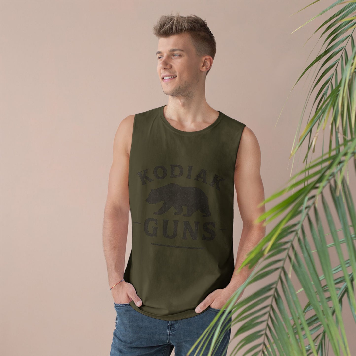 Kodiak Guns Unisex Tank, Bear Graphic Muscle Shirt, Outdoor Sports Apparel, Summer Casual Wear, Gift for Him
