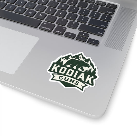 Kodiak Guns Bear-Themed Kiss-Cut Stickers, Outdoor Adventure Decor, Gift for Hunters, Laptop Stickers, Waterproof Stickers